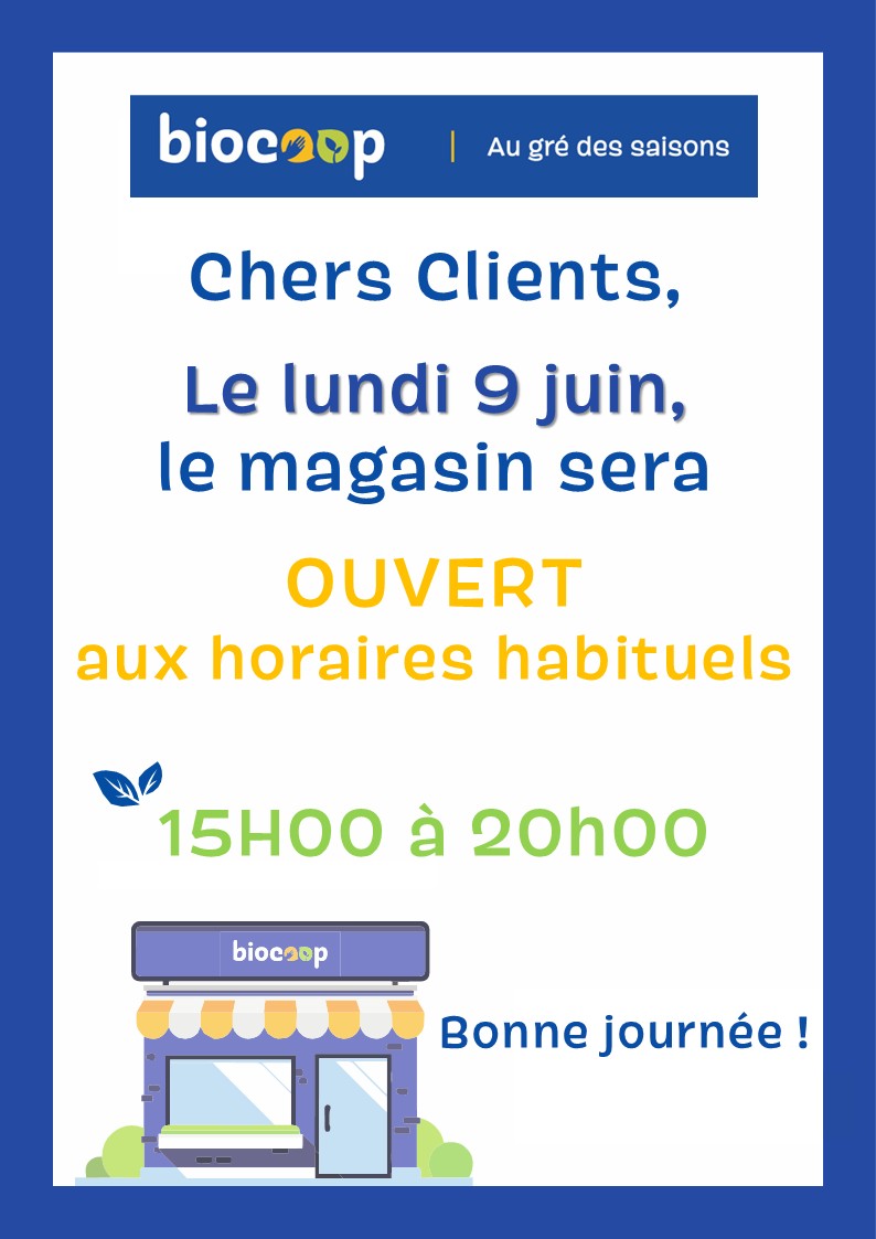 Lundi de Pentecôte: nous sommes ouverts !