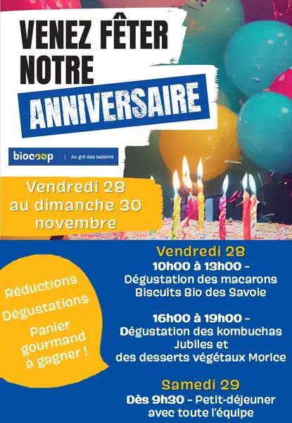 Nous fêtons l'anniversaire du magasin !
