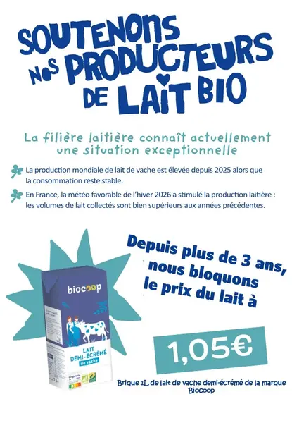 Soutenons nos producteurs de lait bio !